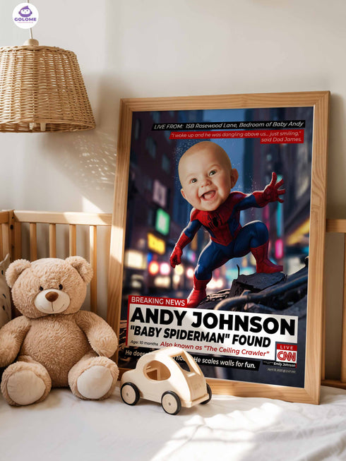 Custom Baby News Poster – Personalized Baby Web Hero Wall Art